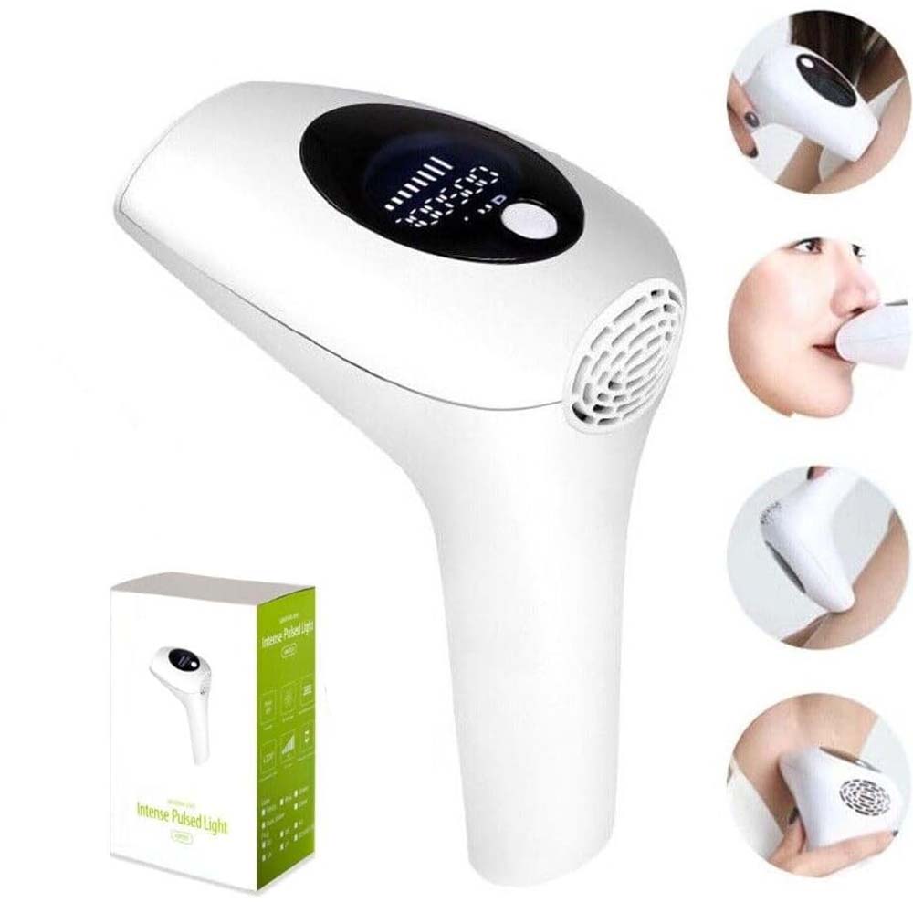 Laser Hair Removal System with 900,000 Flashes. 5 energy settings for face, legs, underarms, bikini & arms. Painless & permanent.