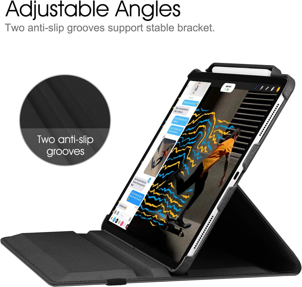360° Rotating Case for iPad Pro 12.9" (2018-2022) - Auto Sleep/Wake Cover with Pencil Holder & Multi-Angle Stand ( Multi Colour)