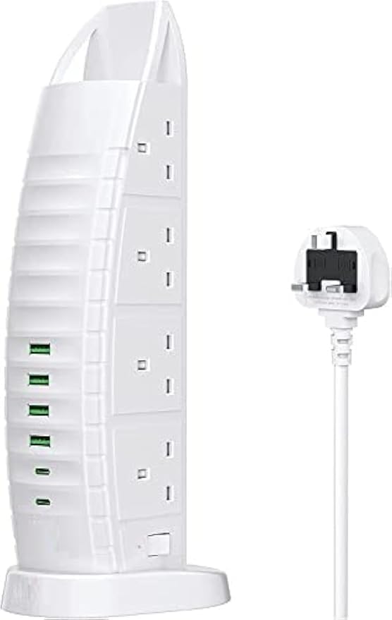 Sailboat Shape Tower Extension Lead – Featuring Type C Fast Charging Ports