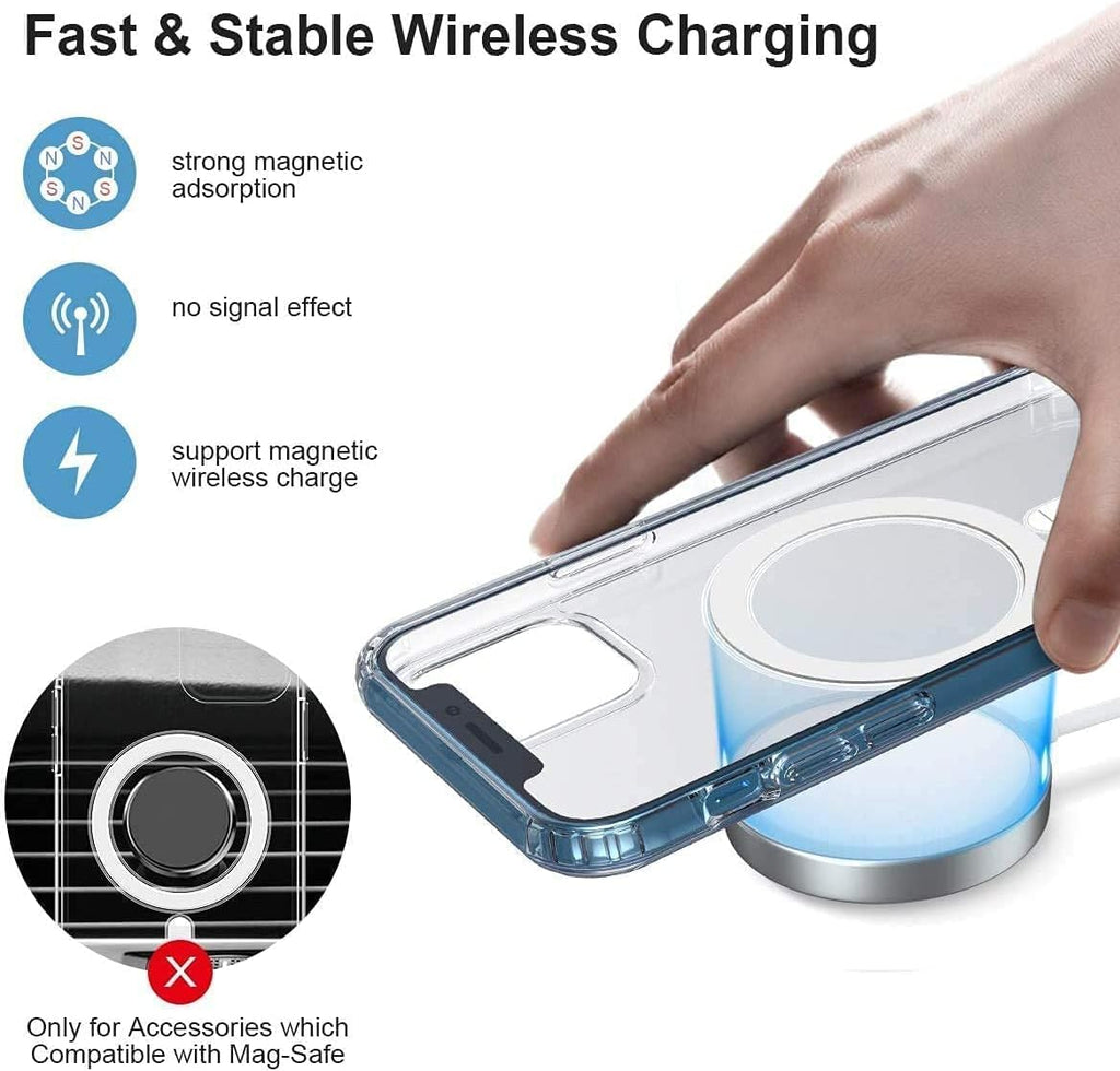 MagSafe Compatible Magnetic Phone Case with Camera Control | Military-Grade Shock Protection for iPhone 13, 13 Mini, 13 Pro, 13 Pro Max – Includes Free Screen Protector