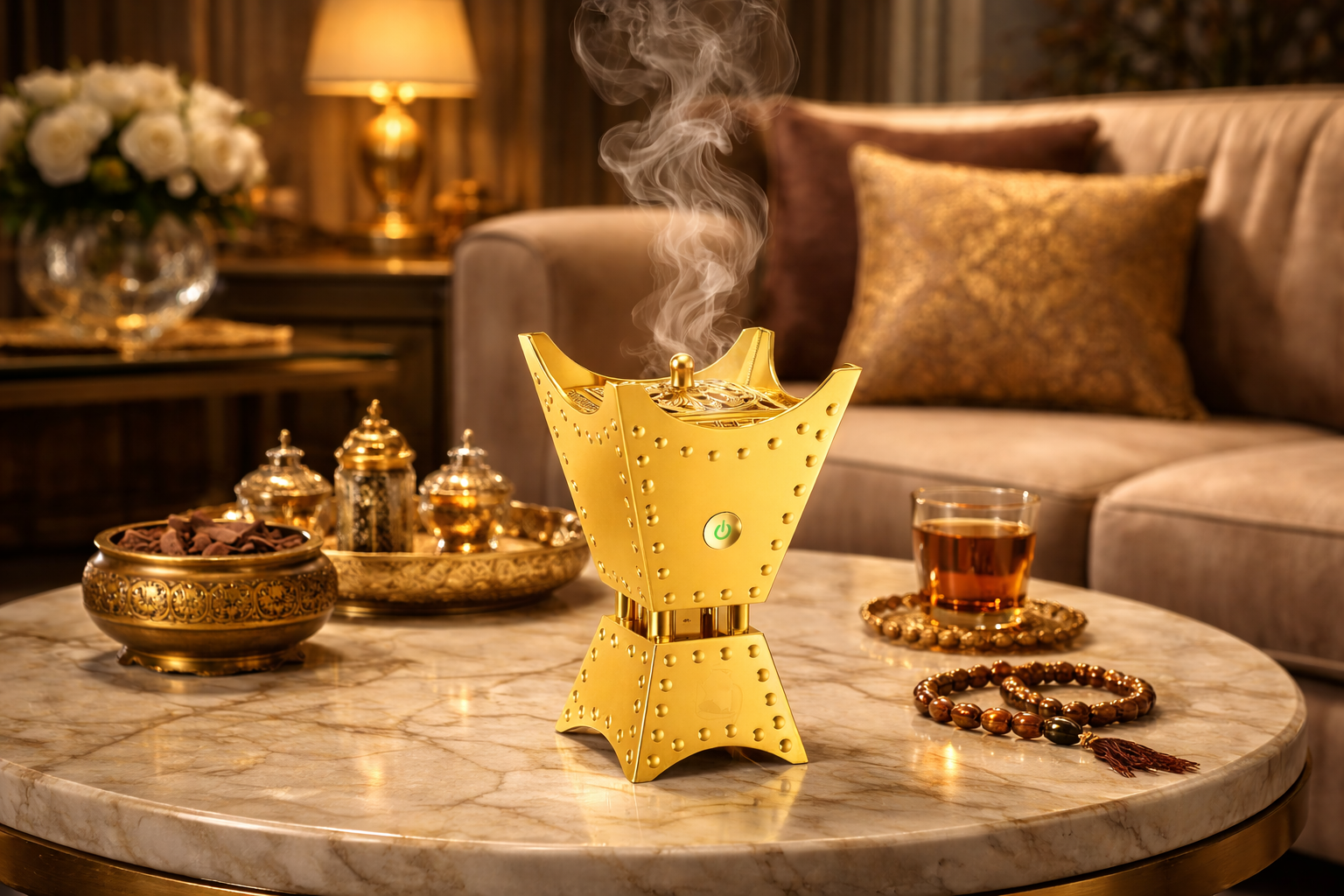 Luxury Electric Bakhoor Burner – USB Rechargeable Portable Oud Incense Burner