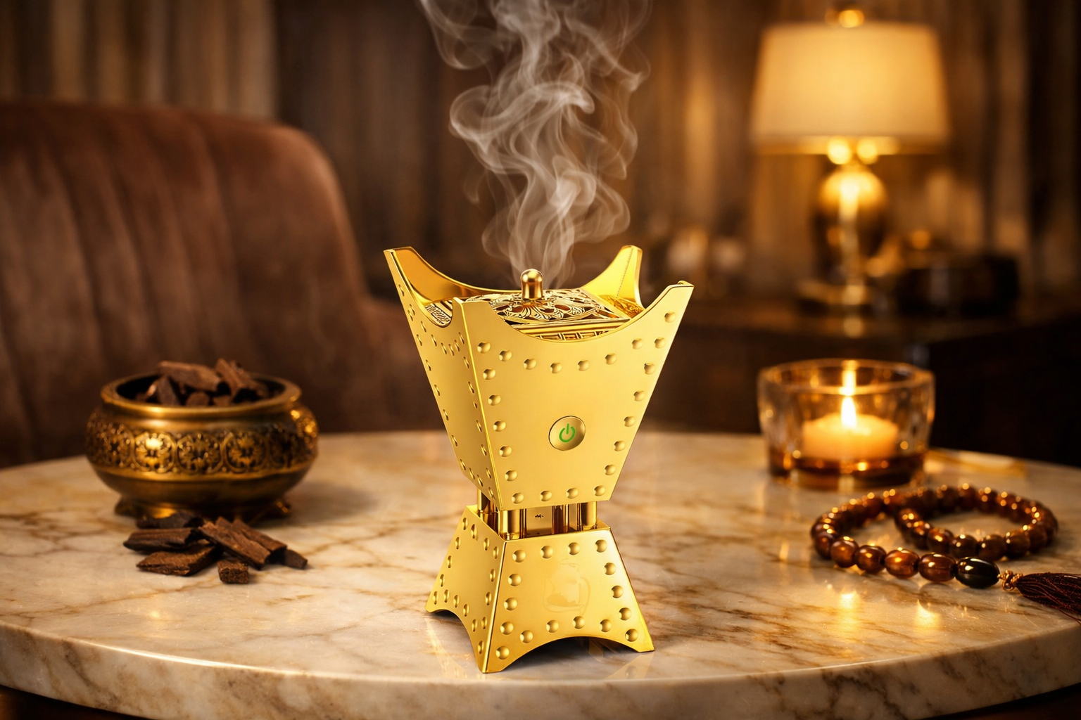 Luxury Electric Bakhoor Burner – USB Rechargeable Portable Oud Incense Burner