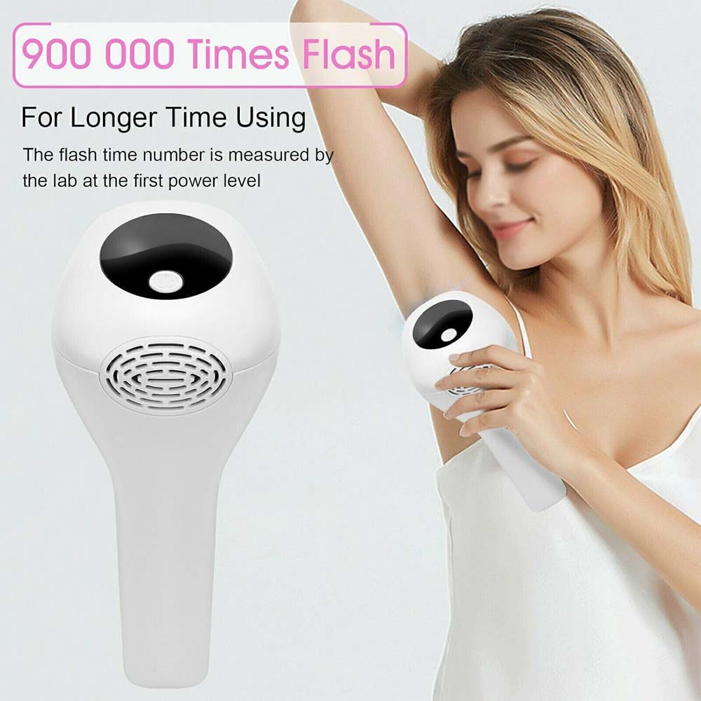 Laser Hair Removal System with 900,000 Flashes. 5 energy settings for face, legs, underarms, bikini & arms. Painless & permanent.