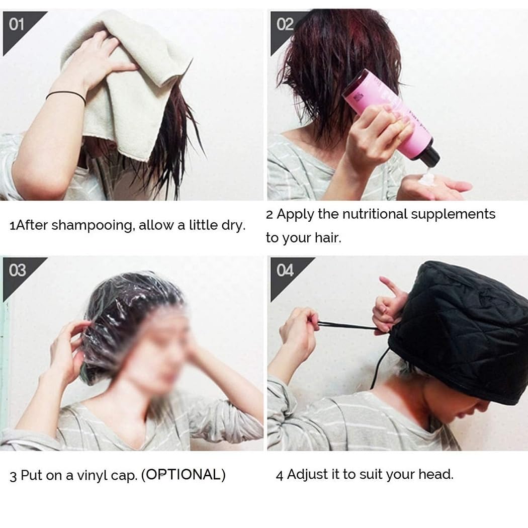 Thermal Hair Spa Cap for Nourishing & Heating | Spa Cap Steamer Hot Cap for Hair Care, Beauty Steamer, Portable Hair Steam Cap (Pink)