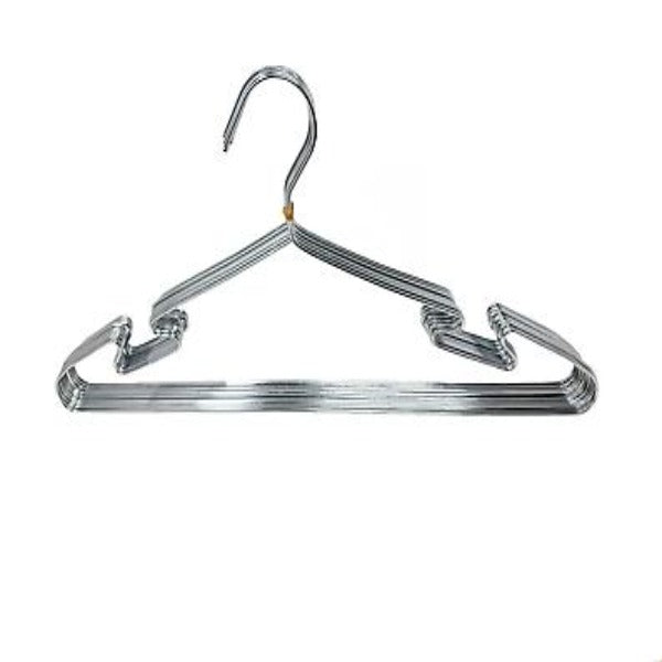 Stainless Steel Flexible Sturdy Clothes Hangers Set – Perfect for Standard Daily Use, Set of 10 Pieces, Silver
