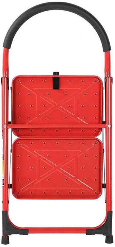 Hot Favorable Price 2-Step Home Mini Red Stairs | Folding Wrought Iron Ladder | Compact and Durable for Household Use