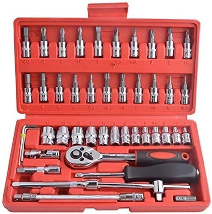 46pcs Manual Machine Auto Repair Combination Tool Set – Essential Kit for Every Handyman