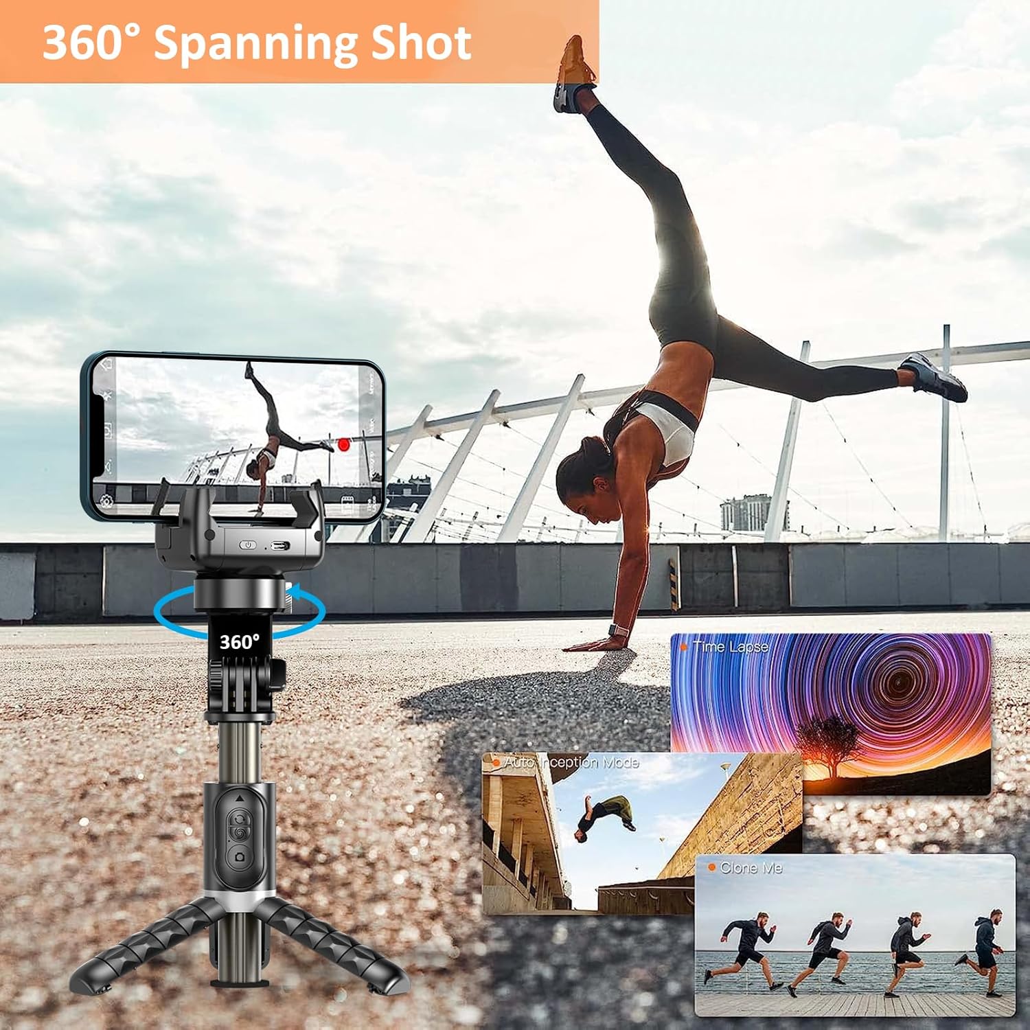 Q18 Mobile Phone Selfie Stick – Anti-Shake Hand-Held Single-Axis Gimbal Stabilizer with Fill Light for Live Broadcast