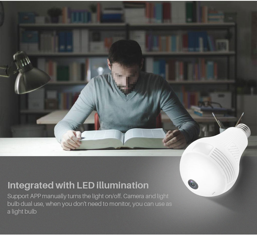 360° Hidden Spy Camera - 1080P HD WiFi Security Cam with Night Vision for Home/Baby Monitoring (iOS/Android)