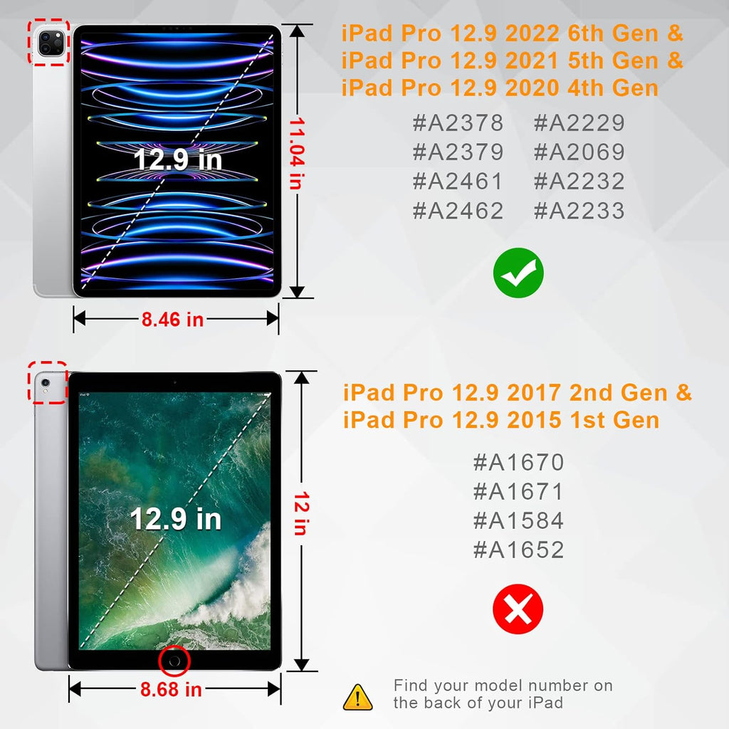 360° Rotating Case for iPad Pro 12.9" (2018-2022) - Auto Sleep/Wake Cover with Pencil Holder & Multi-Angle Stand ( Multi Colour)