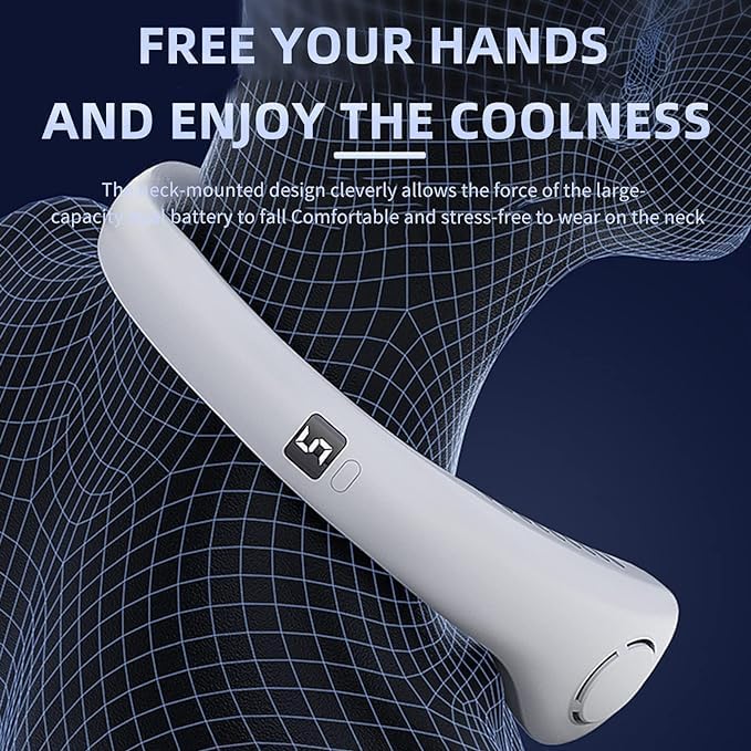Foldable Neck Fan – Portable Personal Cooling System with 22 Balanced Air Outlets