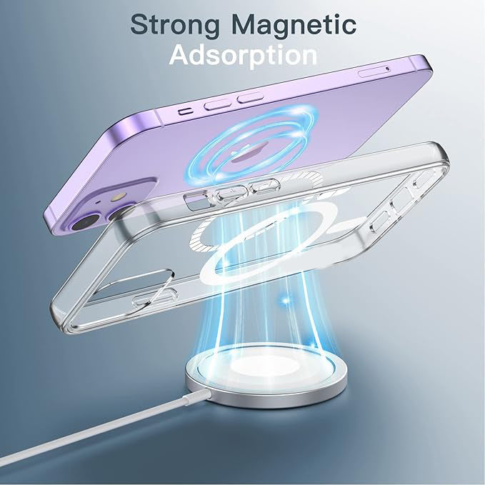 MagSafe Compatible Magnetic Phone Case with Camera Control | Military-Grade Shock Protection for iPhone 12, 12 Mini, 12 Pro, 12 Pro Max – Includes Free Screen Protector