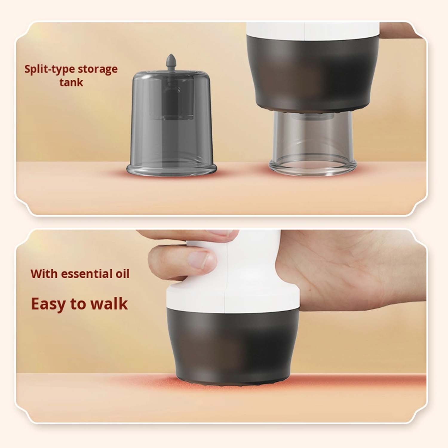 Electric Cupping Massager & Scraping Instrument. Rechargeable muscle pain relief for neck, back, arms & legs. Portable design.