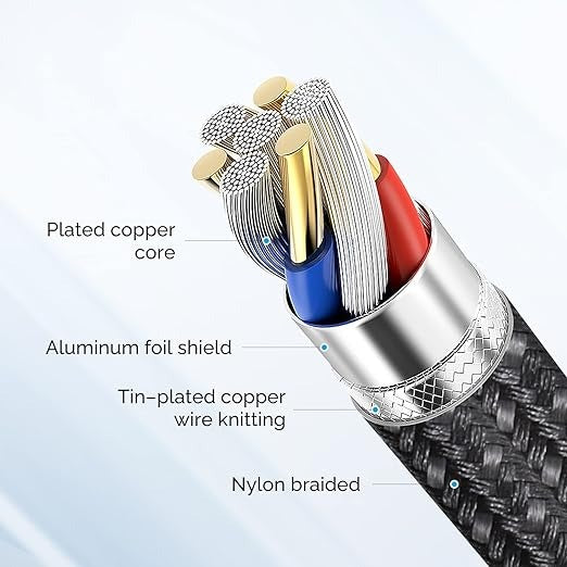 6ft USB C to USB Type C Cable, 60W PD Quick Charger Cable - 2 Meter Fast Charging and Data Sync Cable compitable for All USB-C Devices