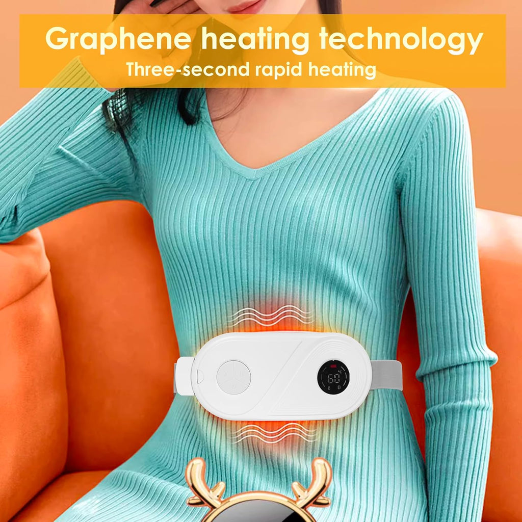Electric Heating Pad for Cramps - Upgraded Portable Cordless Heating Pad with Adjustable Heat, Soft White Design
