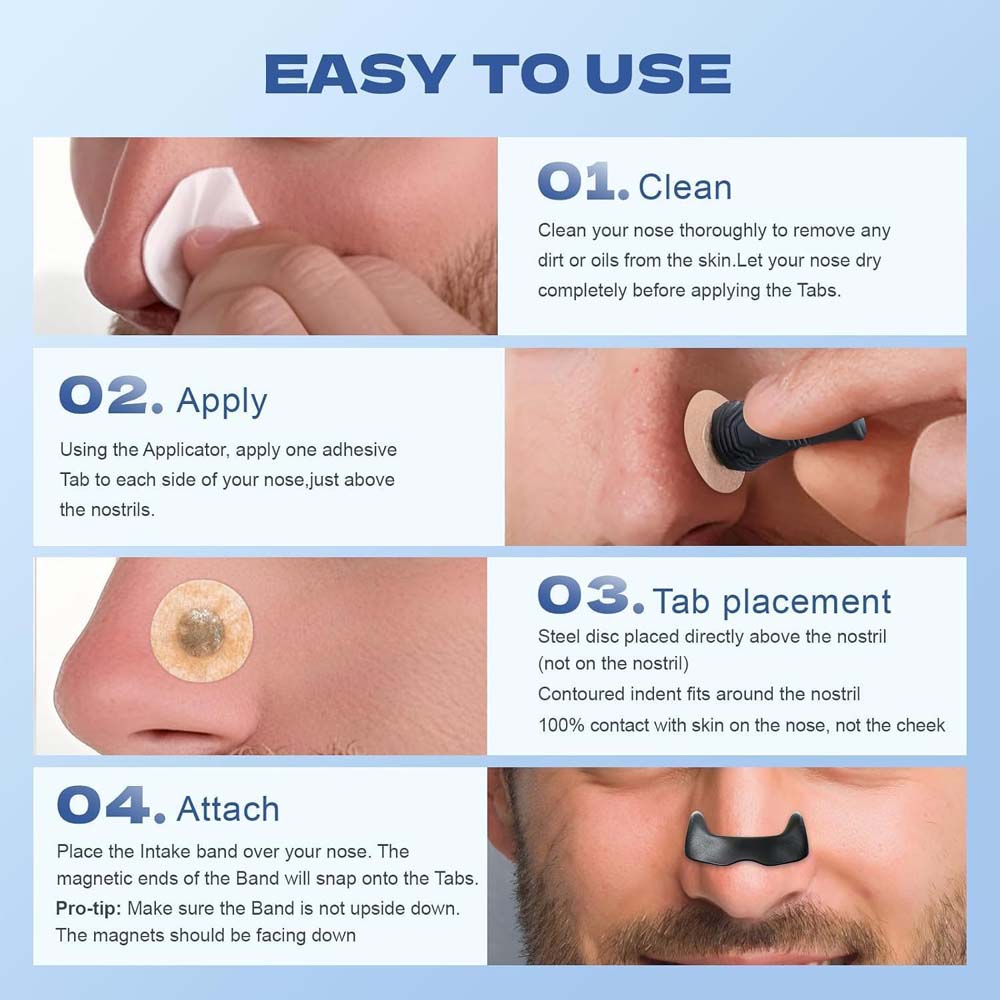 Premium 30 Pairs Anti-Snoring Magnetic Nasal Strips. Innovative sleep aid to reduce snoring & improve breathing. Skin-safe design.