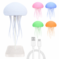 JellyFel Dancing Lamp - RGB Rechargeable Jellyfish Light with Voice Control, Touch Sensor & Gradient Effects (Hanging + Base)