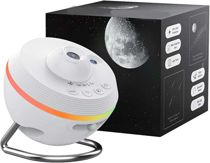 Realistic Planetarium Projector – HD Focus Sky Star Galaxy Night Light for Kids, Galaxy LED Projector for Bedroom and Home Decor (White)