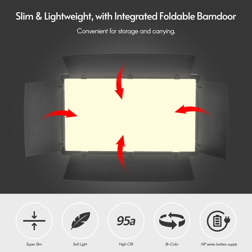 LED-800 LED Video Light – Professional Photography Light Panel for Studio and On-Location Shooting