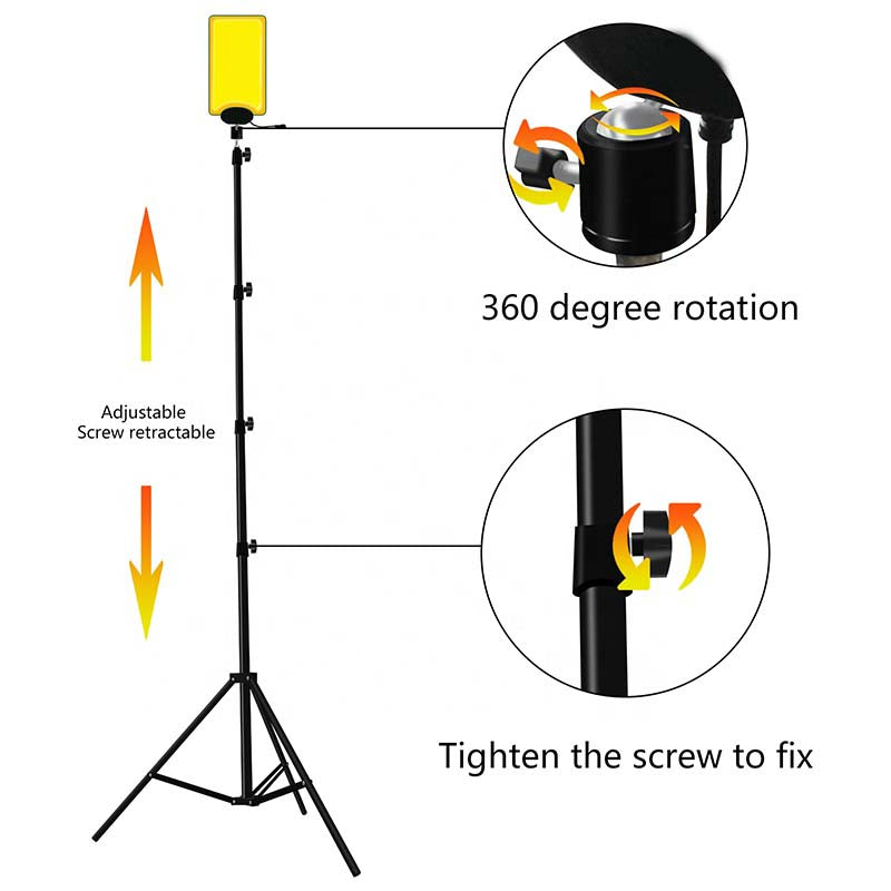 Portable Outdoor Dual Color Lighting | DC 12V Telescopic Tripod COB LED Camping Lights