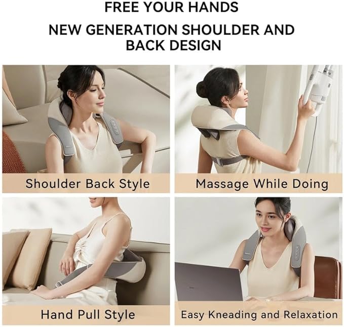 Wireless Back Muscle Relaxing Massage Pillow – Neck and Shoulder Massager for Pain Relief