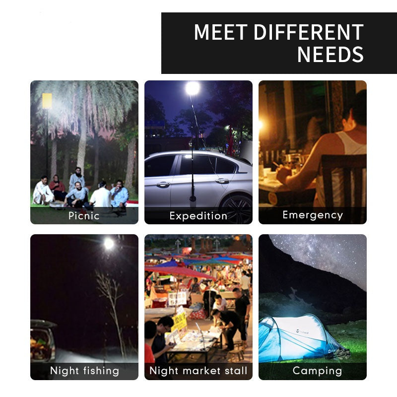 DC 12V BBQ Night Party Lighting | Dual Color White & Yellow Outdoor Portable Telescopic Rod LED Camping Light