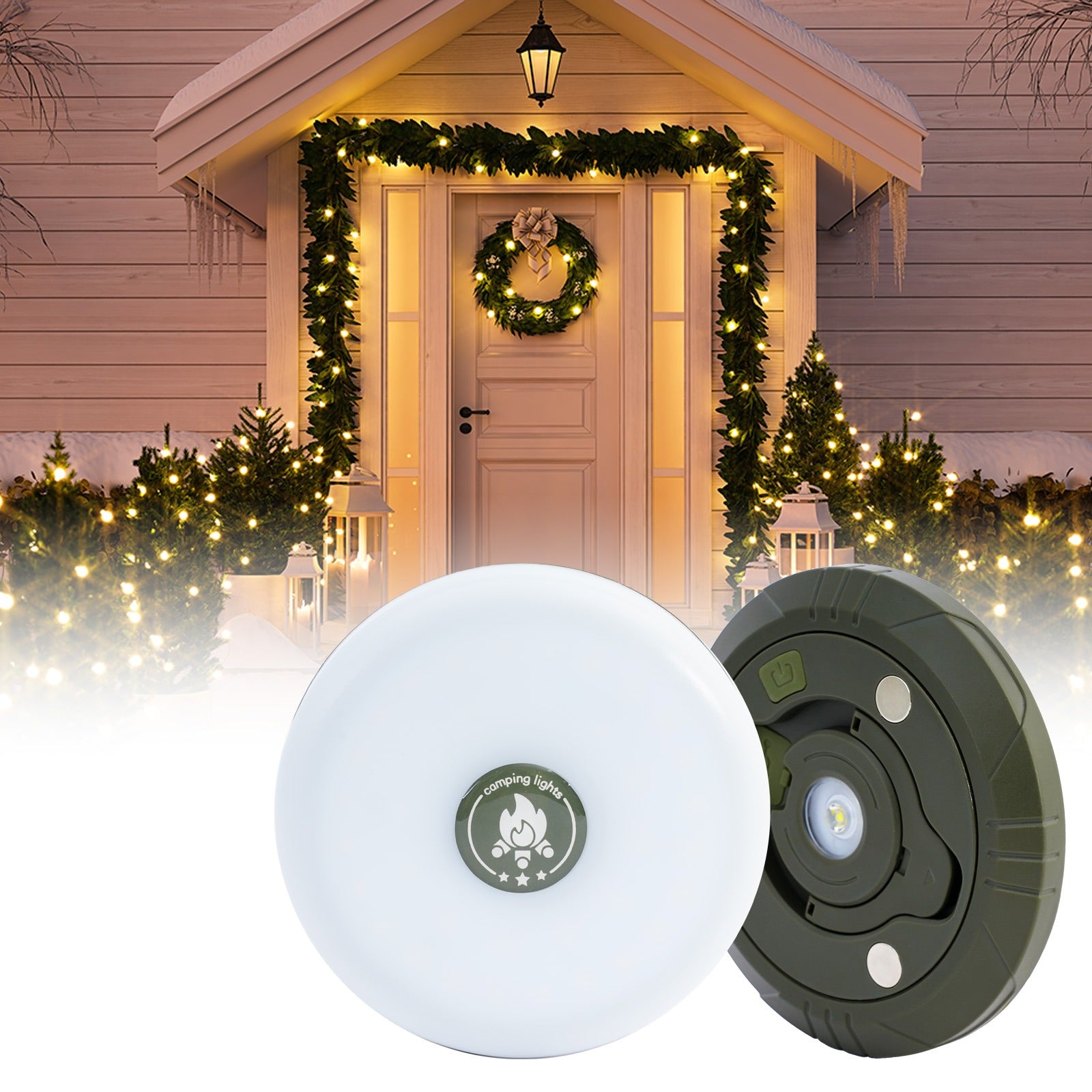 YD-2314 8M Outdoor Waterproof String Lights. Portable stowable reel with USB rechargeable for camping, RV, garden & patio.