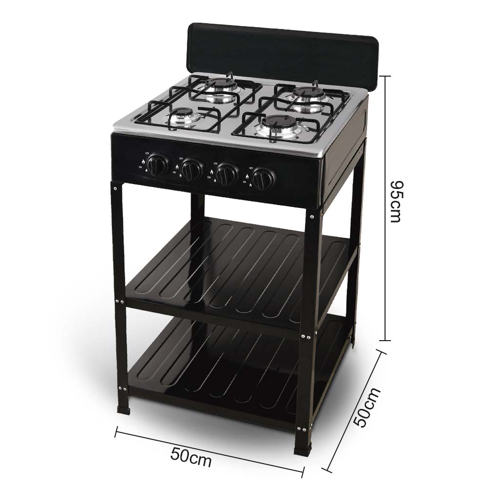 4-Burner Outdoor Gas Stove with Detachable Legs - Portable Cooking Stove for Camping, Patio, RV & Backyard BBQs