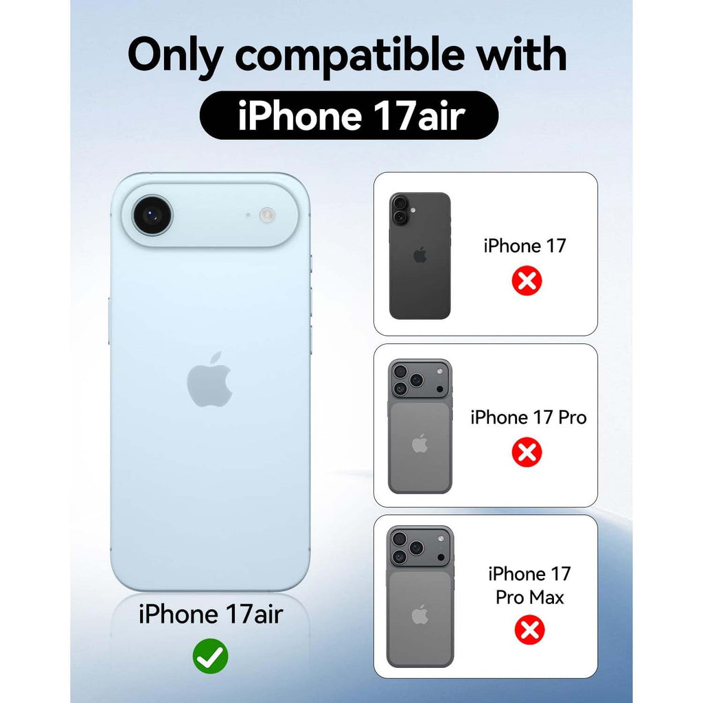 Crystal Clear Case for iPhone 17 Air 6.5" (2025) - Anti-Yellowing Hard Back, Slim Shockproof Bumper, Wireless Charging Compatible