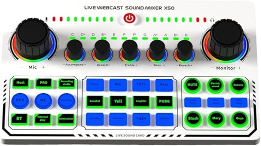 X50 Live Professional Recording Studio Sound Card – USB Sound Card & Live Broadcast Audio Mixer Interface | Perfect for Podcasts, Streaming, and Music Production | Studio-Quality Audio