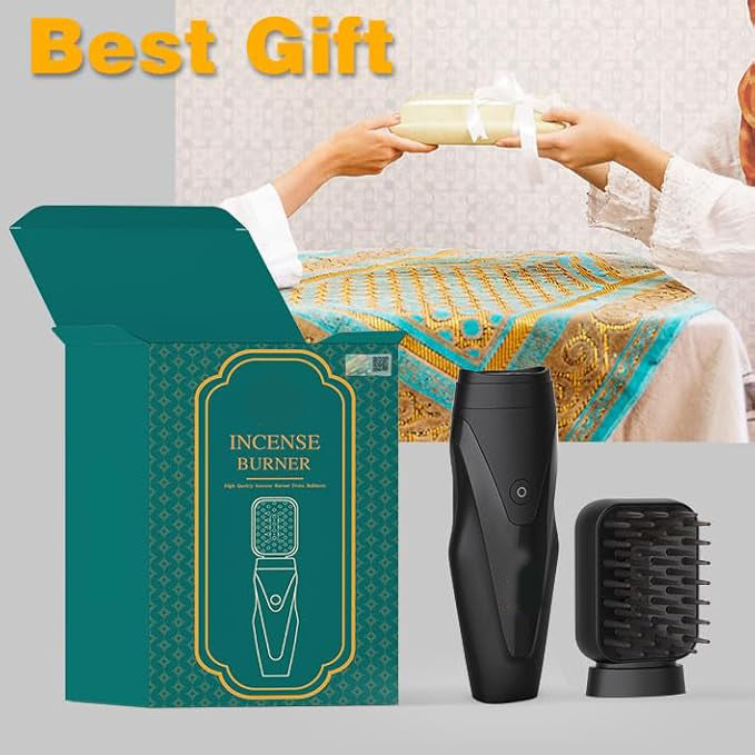 Electric Comb Incense Burner | Oud Arabic Comb Hair Bakhoor Burner for Aromatic Styling | Pink