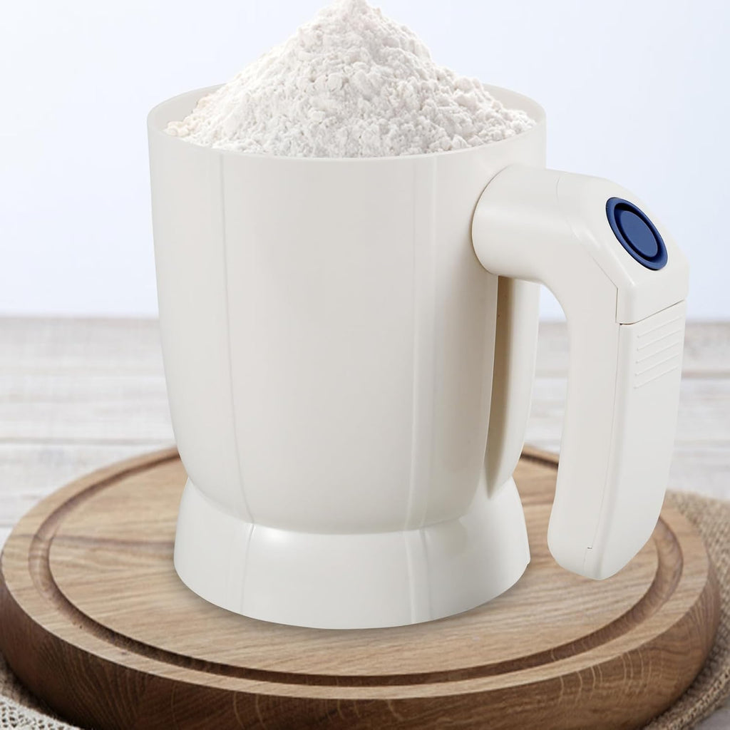 Electric Flour Sifter – Battery-Operated Steel Mesh Sieve for Effortless Baking and Pastry Making