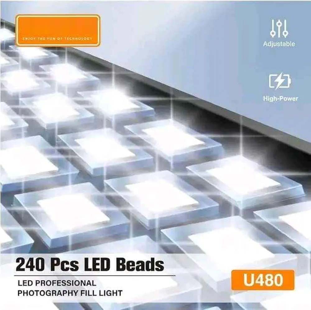 U480 LED Video Light - 5000mAh Rechargeable Camera Light, 10-100% Dimmable, 3200-5600K Bi-Color for Photography/Videography