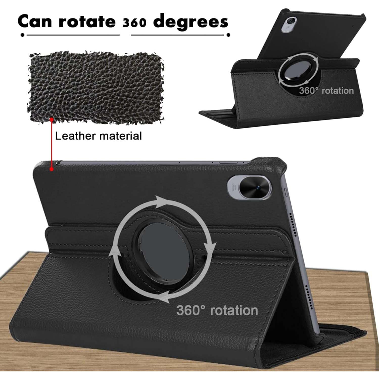 360° Rotating Leather Stand Cover Case Compitable for Huawei MatePad Air 11.5 - with Auto Wake/Sleep (Multi Colour)