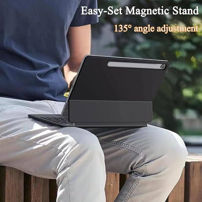 Keyboard Case Compatible with Samsung Galaxy Tab | Multi-Touch Trackpad, Pen Slot, Backlit Keys | Smart Arabic-English Keyboard with Magnetic Stand