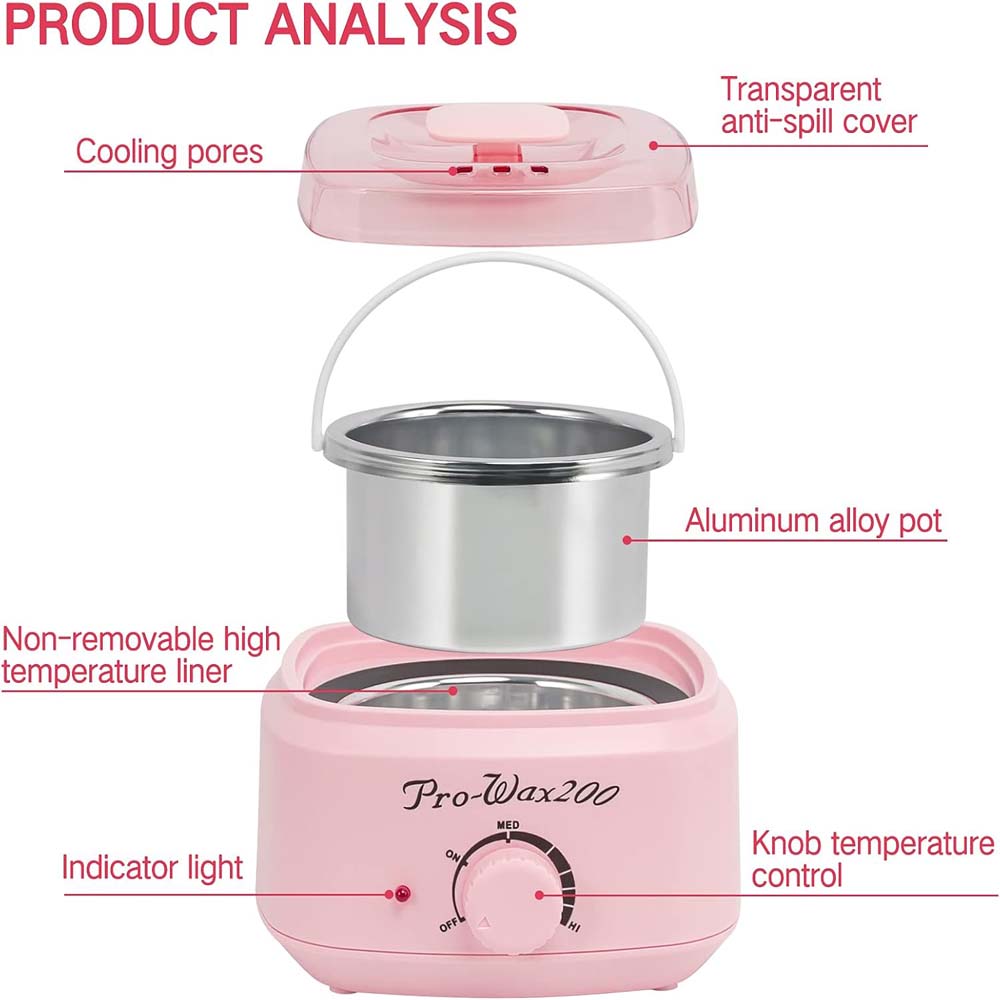 200 Pro Professional Wax Heater - Hair Removal Wax Warmer Machine for Salon & Home Use with Adjustable Temperature