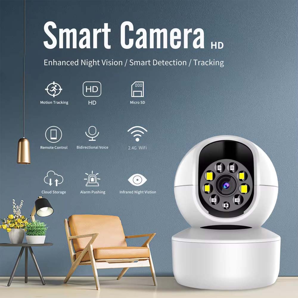DX-2258 3.0MP Surveillance Camera. Colored night vision, 340° viewing angle & 128GB storage support for clear monitoring.