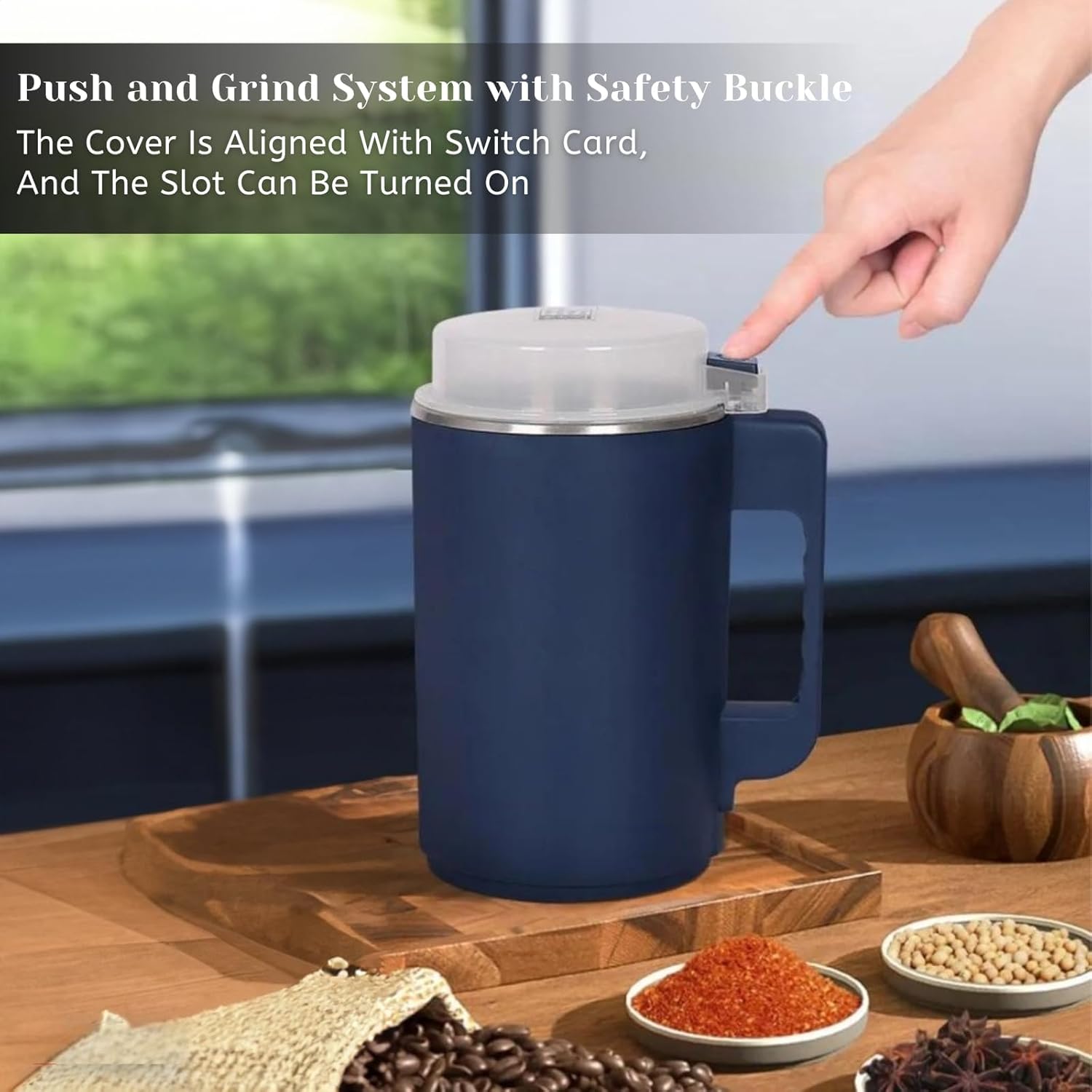 Multifunctional Electric Coffee & Spice Grinder - Stainless Steel Blade, Fine Powder, Home Use, Durable ABS Plastic Design
