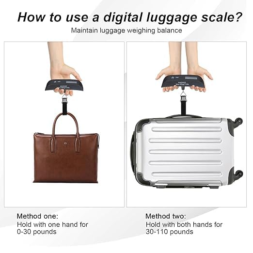 Travel Digital Luggage Scale – Portable Suitcase Weighing Scale with Temperature Display (110LB/50KG Capacity)