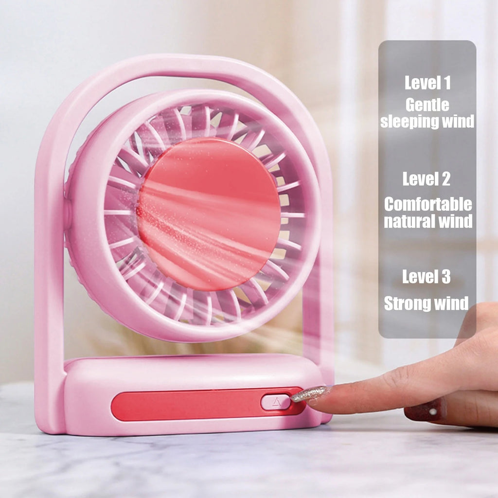 Portable 3-Speed Rechargeable Clip Fan. Lightweight & silent mini fan for desk, camping, home & office. Battery powered.
