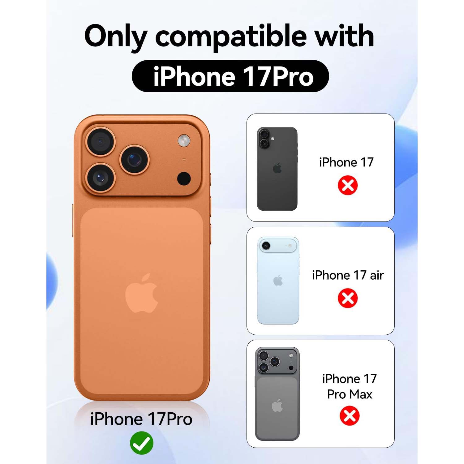 Crystal Clear Case for iPhone 17 Pro 6.3" (2025) - Anti-Yellowing Hard Back, Slim Shockproof Bumper, Wireless Charging Compatible