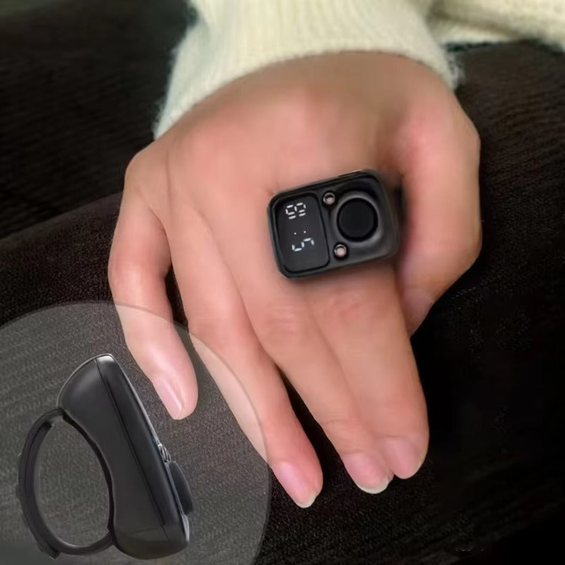 Digital LED Finger Tally Counter - Rechargeable Luminous Electronic Clicker for Prayer, Stitch Marker, and Counting Tasks | Compact Handheld Counter with Adjustable Strap & Bright LED Display | Durable and Lightweight Design in Elegant Rose Gold Finish