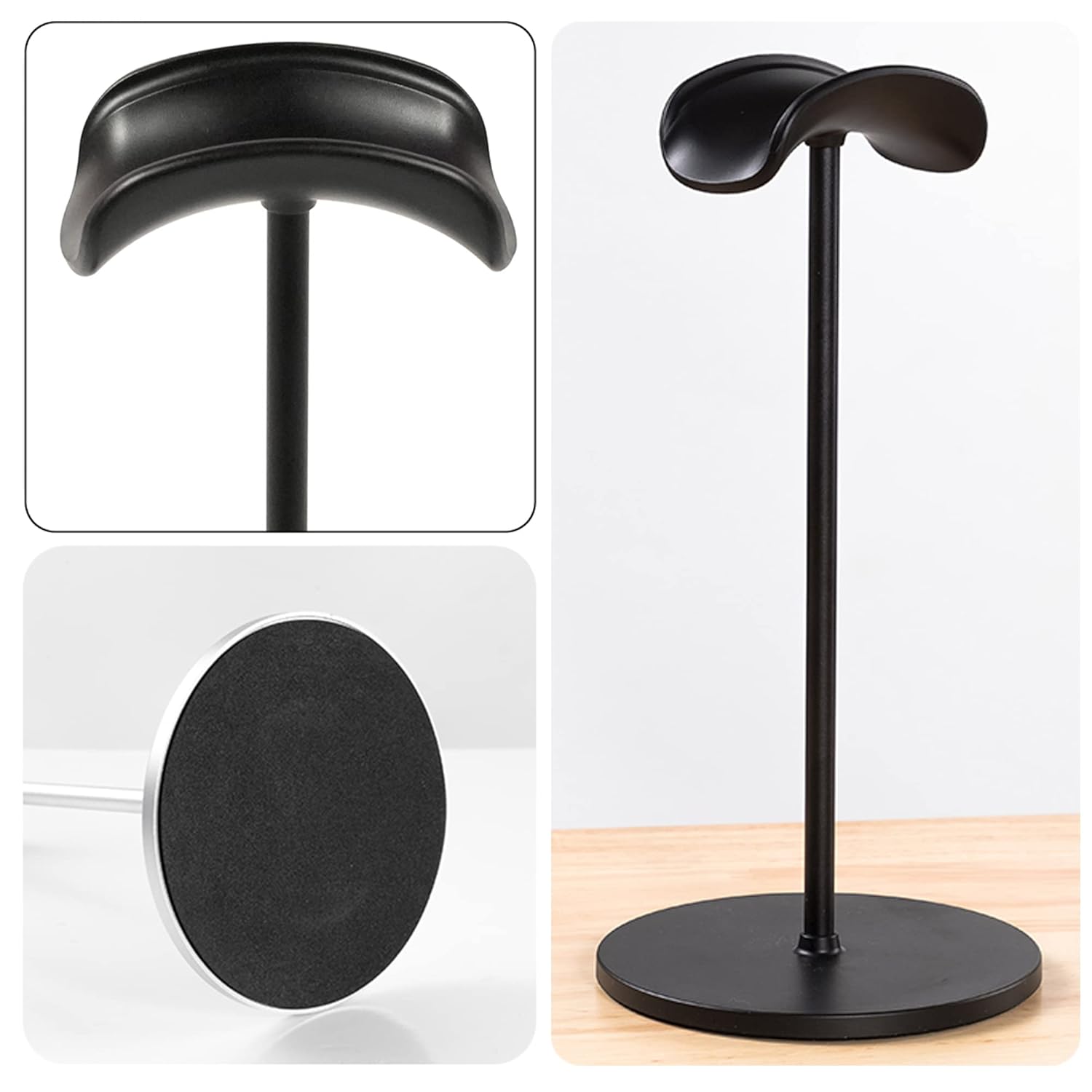Universal Headphone Stand - Aluminum Holder with Stable Base for All Headset Sizes, Desk Organizer for Gaming & Studio Use (Multi-Colour)