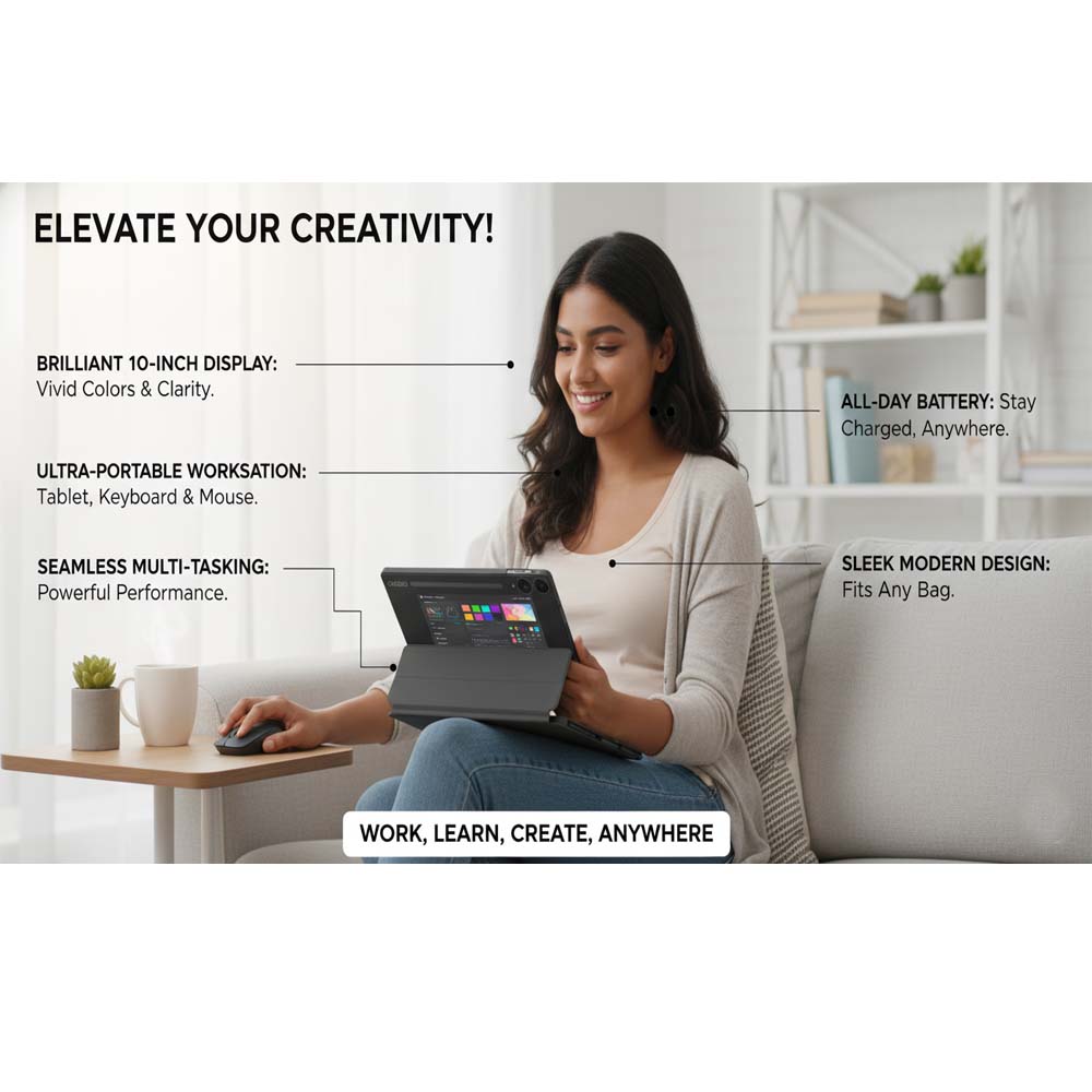 Tab 91 10.1-inch Android Tablet. Octa-core processor, 8MP+13MP cameras, 5000mAh battery & Android 15 for smooth performance.