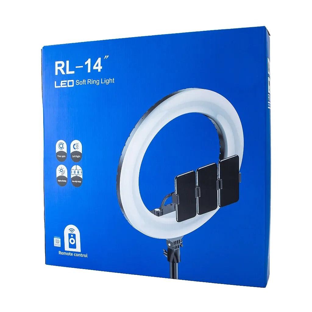 14-Inch Selfie Ring Light with Tripod Stand – Adjustable Photographic Lamp with 3 Mobile Holders