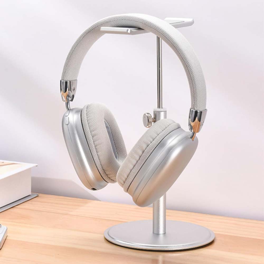 Adjustable Aluminum Headphone Stand - Anti-Slip Desktop Organizer with Shelf for Headsets & Accessories