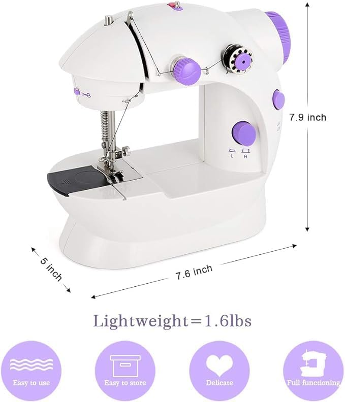 Beginner-Friendly Mini Electric Sewing Machine – Portable, Dual-Speed Crafting and Mending
