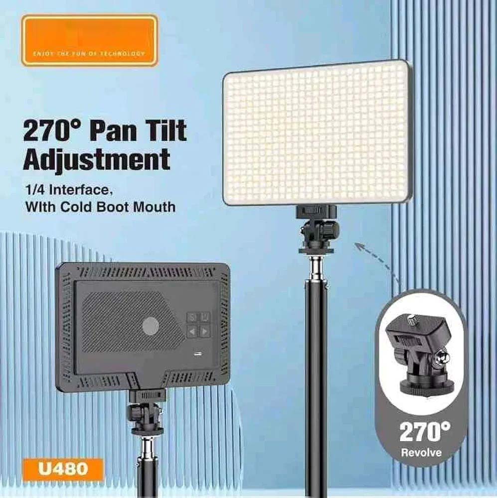 U480 LED Video Light - 5000mAh Rechargeable Camera Light, 10-100% Dimmable, 3200-5600K Bi-Color for Photography/Videography