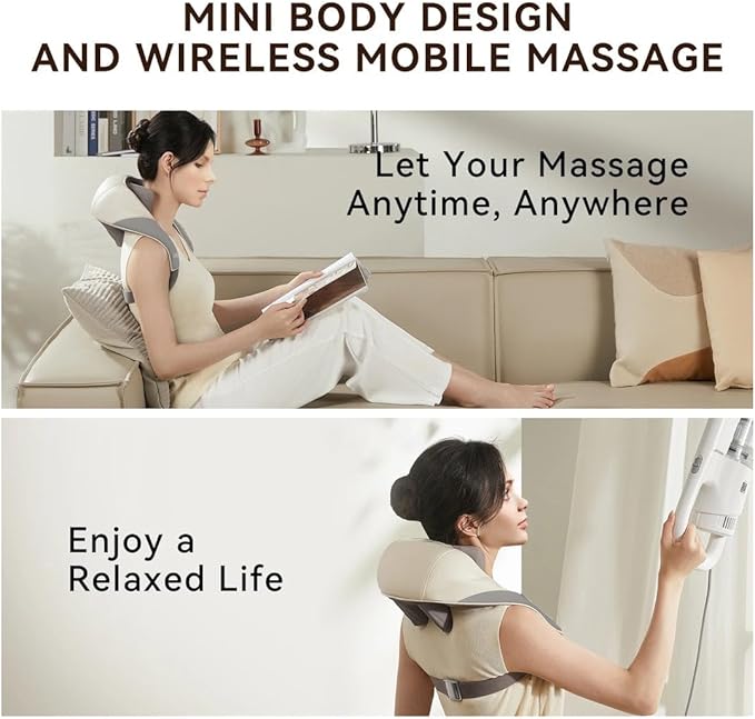 Wireless Back Muscle Relaxing Massage Pillow – Neck and Shoulder Massager for Pain Relief