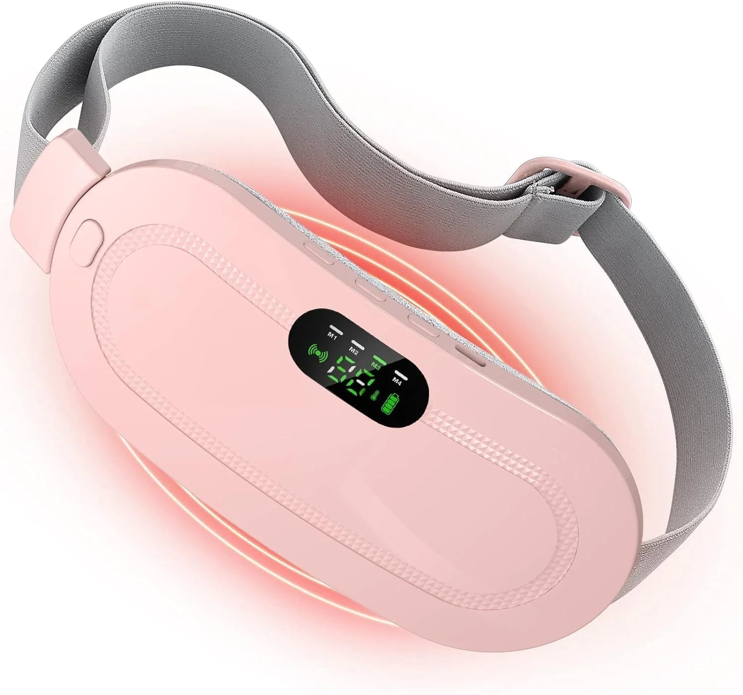 Electric Period Heating Belt - Portable Waist, Back, and Belly Pain Relief with Heating & Massage, 3 Heat Levels, 4 Vibration Modes
